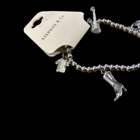 Stephan & Co. Silver Tone Stretch Charm Bracelet - Picture 6 of 9